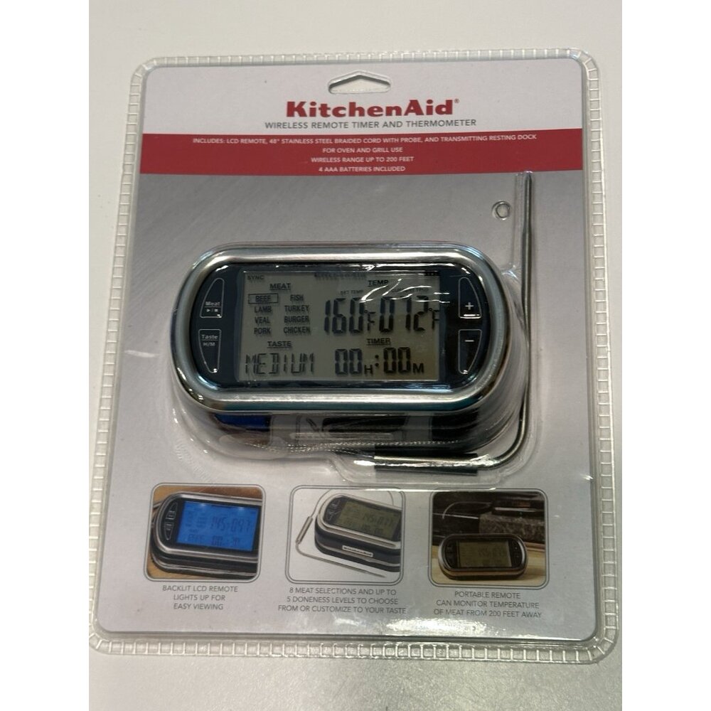 NEW - KitchenAid Wireless Remote Timer Oven Grill Thermometer Portable Remote
